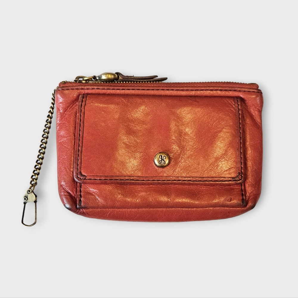 Hobo Burnt Orange Leather Keychain Wallet